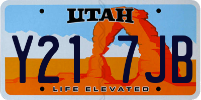 UT license plate Y217JB