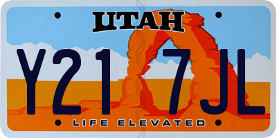 UT license plate Y217JL
