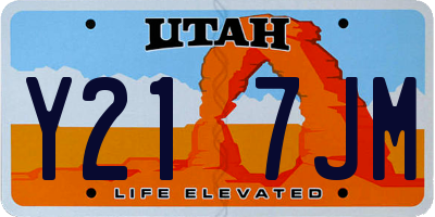 UT license plate Y217JM