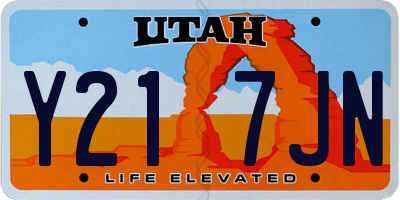 UT license plate Y217JN