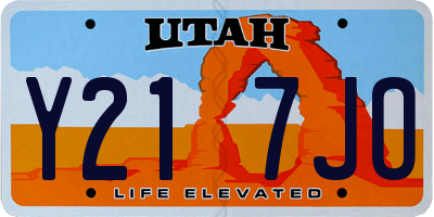 UT license plate Y217JO