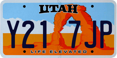 UT license plate Y217JP
