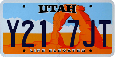 UT license plate Y217JT