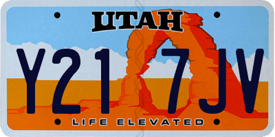 UT license plate Y217JV