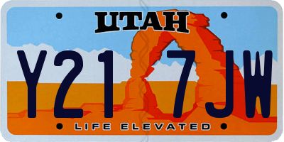 UT license plate Y217JW