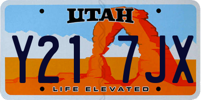 UT license plate Y217JX