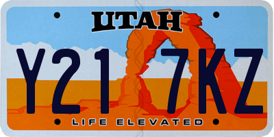 UT license plate Y217KZ