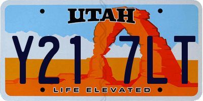 UT license plate Y217LT