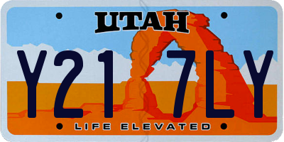 UT license plate Y217LY