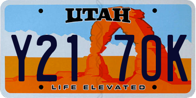 UT license plate Y217OK