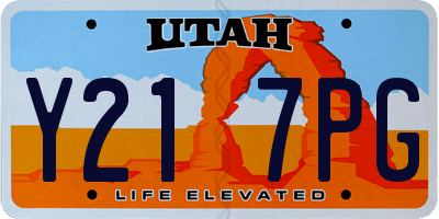UT license plate Y217PG