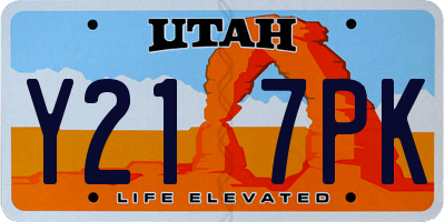 UT license plate Y217PK