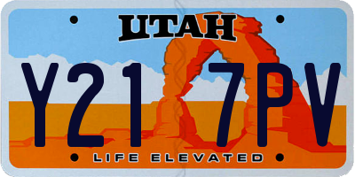 UT license plate Y217PV