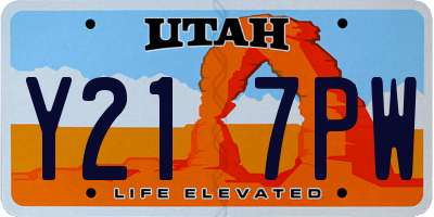 UT license plate Y217PW