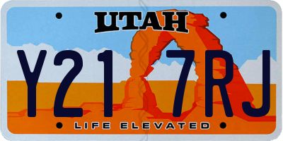 UT license plate Y217RJ