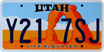 UT license plate Y217SJ