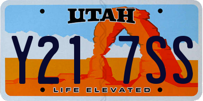UT license plate Y217SS
