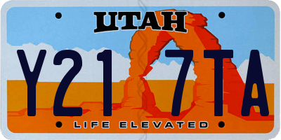 UT license plate Y217TA
