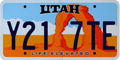 UT license plate Y217TE