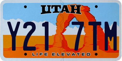 UT license plate Y217TM