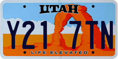 UT license plate Y217TN