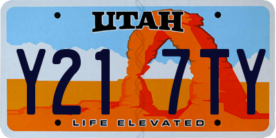 UT license plate Y217TY