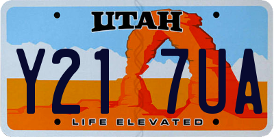 UT license plate Y217UA