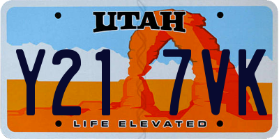 UT license plate Y217VK