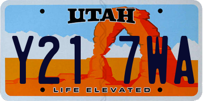 UT license plate Y217WA