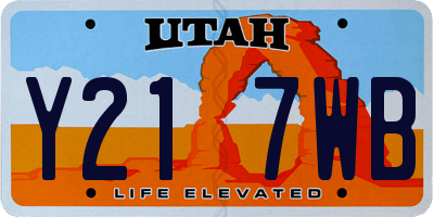 UT license plate Y217WB