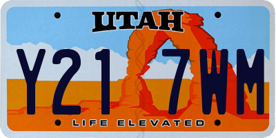 UT license plate Y217WM