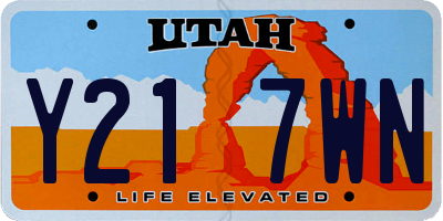UT license plate Y217WN