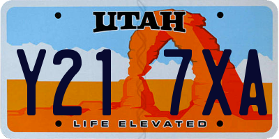 UT license plate Y217XA