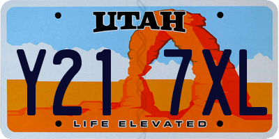 UT license plate Y217XL