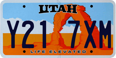 UT license plate Y217XM