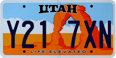 UT license plate Y217XN