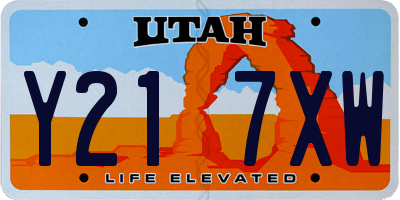 UT license plate Y217XW