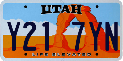 UT license plate Y217YN