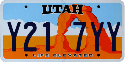 UT license plate Y217YY