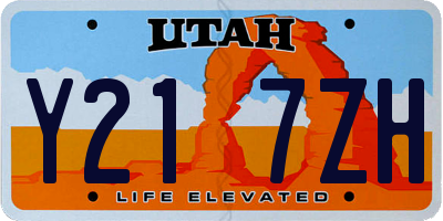 UT license plate Y217ZH