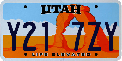 UT license plate Y217ZY