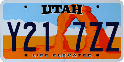 UT license plate Y217ZZ