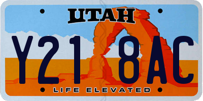 UT license plate Y218AC