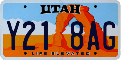 UT license plate Y218AG
