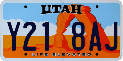 UT license plate Y218AJ