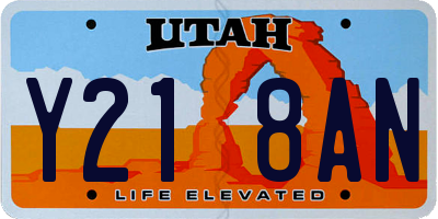 UT license plate Y218AN