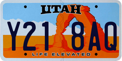 UT license plate Y218AQ