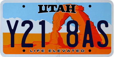 UT license plate Y218AS