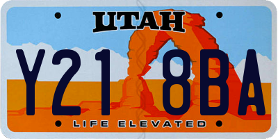 UT license plate Y218BA
