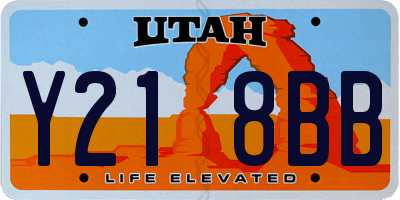 UT license plate Y218BB